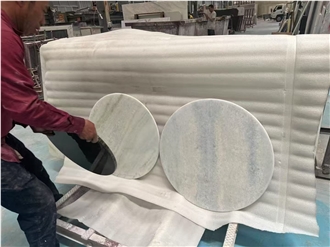 Luxury Marble Panda White Coffee Side Tables For Resorts