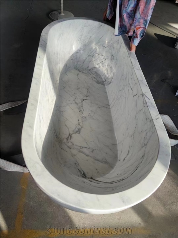 Solid Pink Marble Rosa Portugal Freestanding Bathtub For SPA
