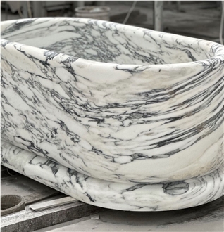 Solid Pink Marble Rosa Portugal Freestanding Bathtub For SPA