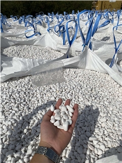 Tumbled Prilep White Marble Stone Pebbles - €130 /Tons