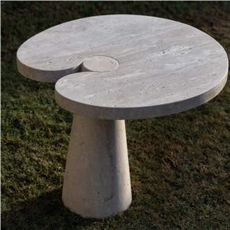 Travertine Side  Table
