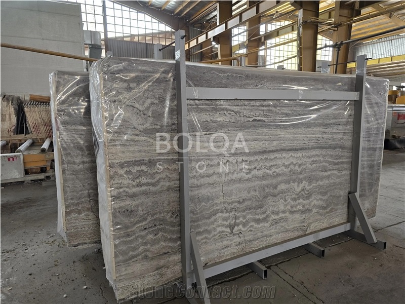 Silver Travertine Slabs