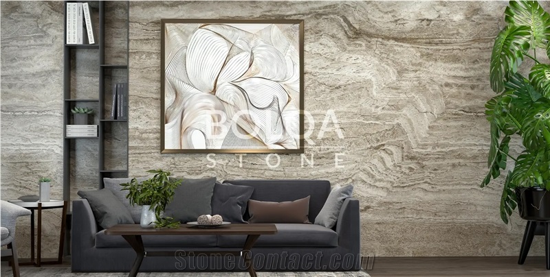 Silver Travertine Slabs