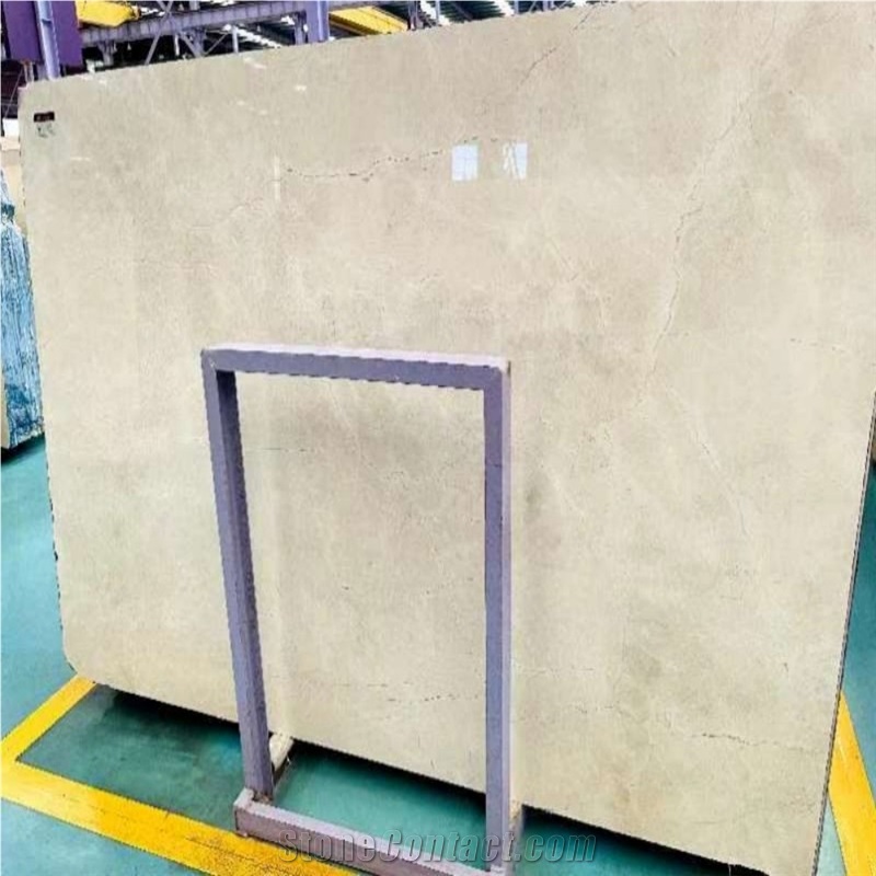 Crema Marfil Marble Slab Tiles Creamy Veins Interior Decor