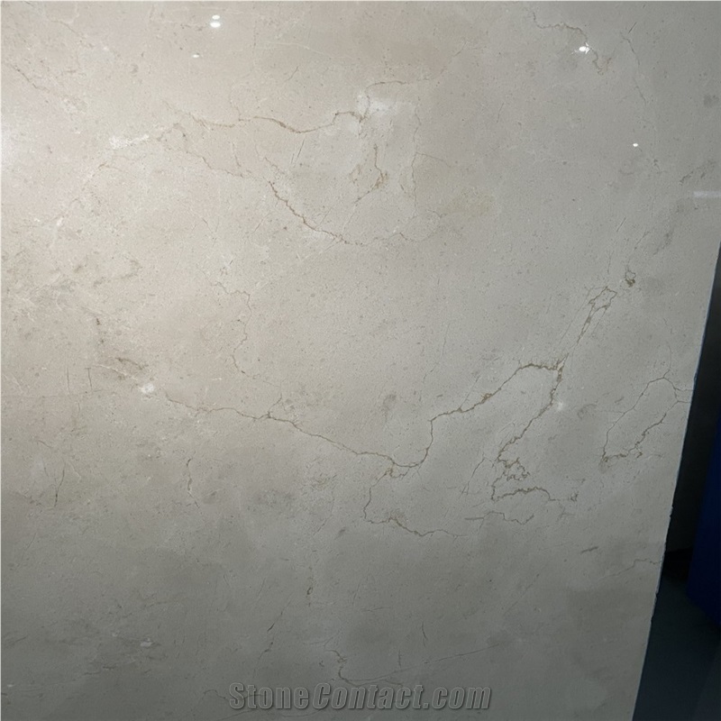 Crema Marfil Marble Slab Tiles Creamy Veins Interior Decor