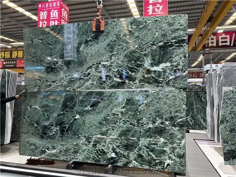 Italian Verde Alpi Marble Slabs Natural Texture Interior Use