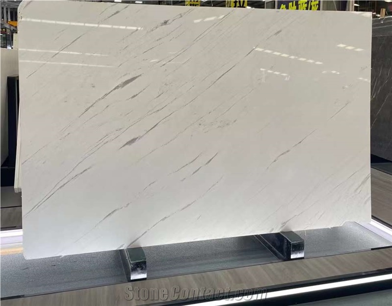 Natural Sivec White Marble Slab Tiles Flooring