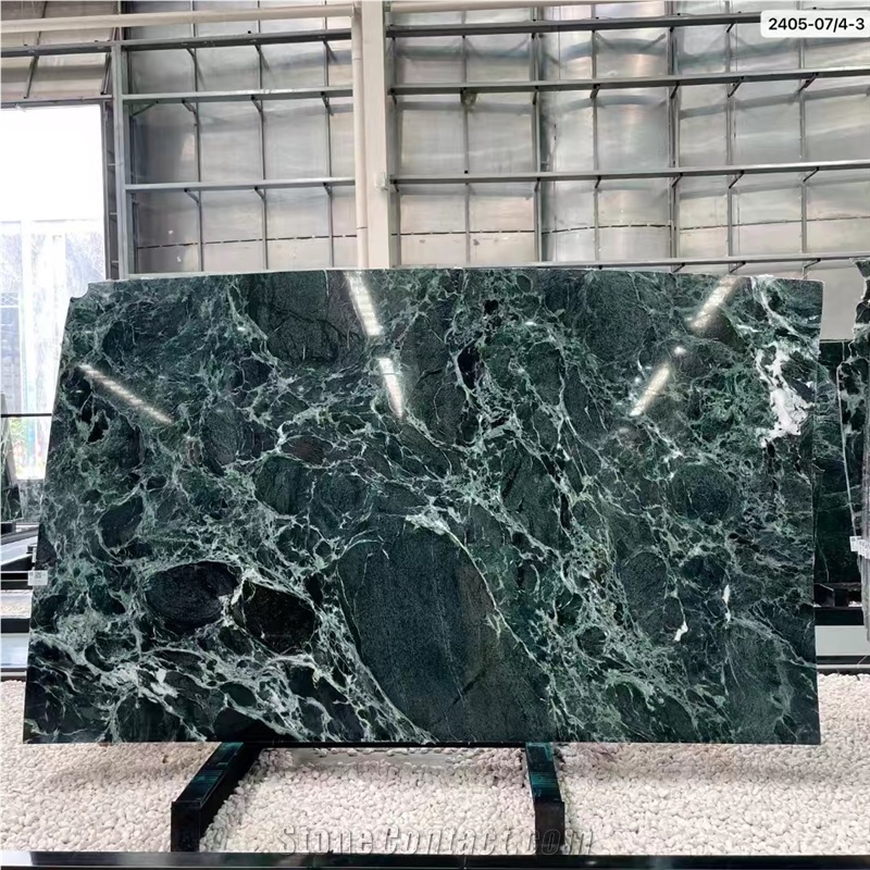 Verde Alpi Thin Marble Slabs Emerald Hue High-End Decor