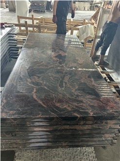 Polished Indian Aurora Granite Slabs