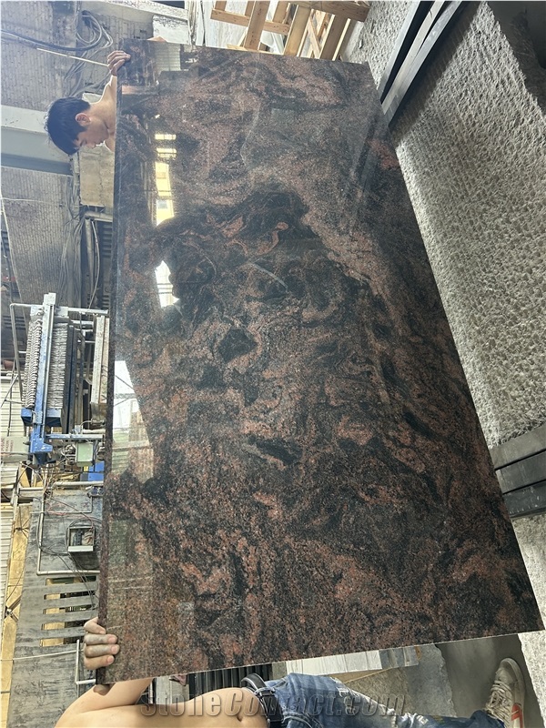 Polished Indian Aurora Granite Slabs