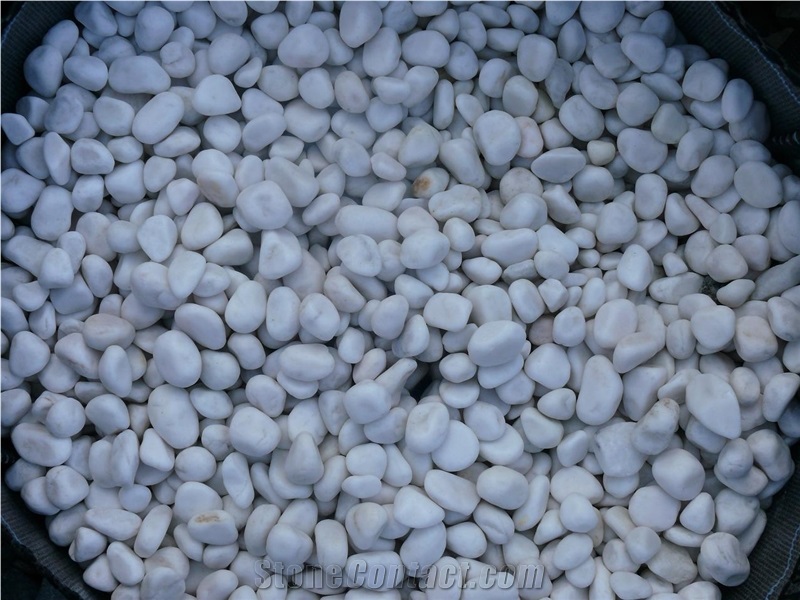 Snow White Pebble Stone For Landscaping, Gardening