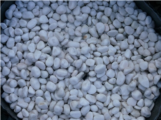 Snow White Pebble Stone For Landscaping, Gardening