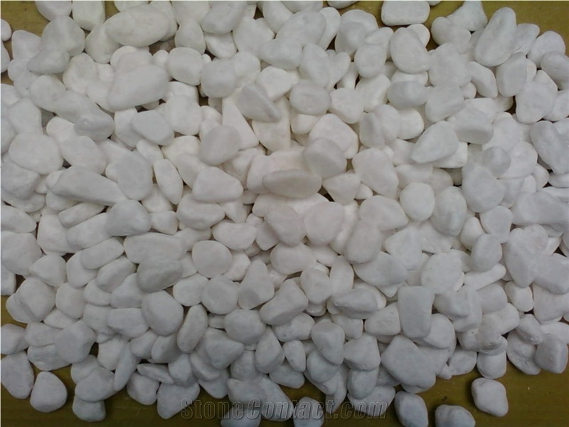 Snow White Pebble Stone For Landscaping, Gardening