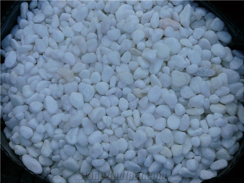Snow White Pebble Stone For Landscaping, Gardening