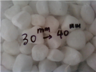 Snow White Pebble Stone For Landscaping, Gardening