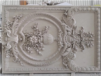3D Sculpture Texture On White Marble For Relieft Decor Walls