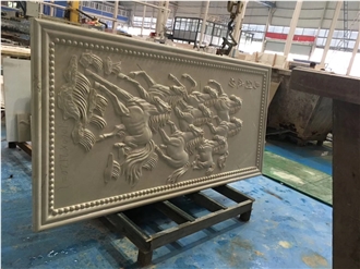 3D Sculpture Texture On White Marble For Relieft Decor Walls