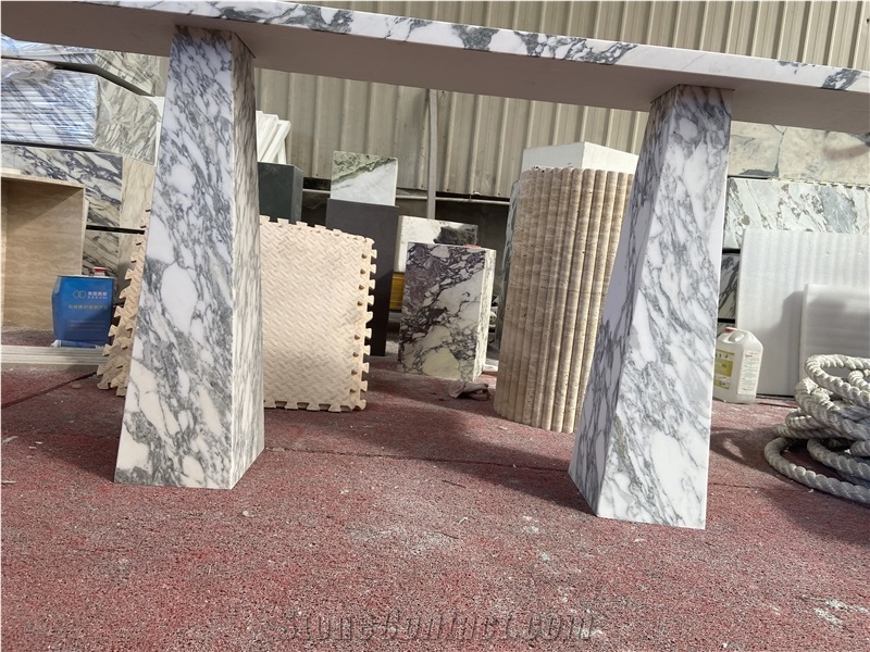 Arabescato White Marble Console Tables