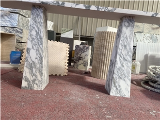 Arabescato White Marble Console Tables
