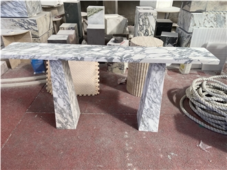 Arabescato White Marble Console Tables