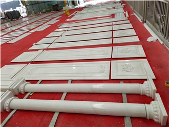 Ariston White Columns In Half Shape For Walls