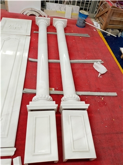Ariston White Columns In Half Shape For Walls