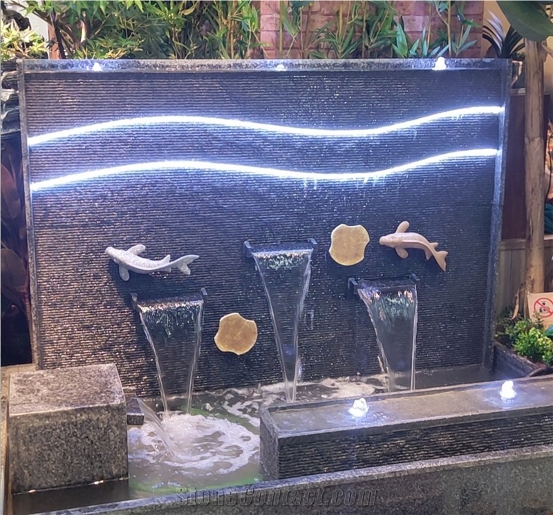 Black Granite Garden Wall Water Features