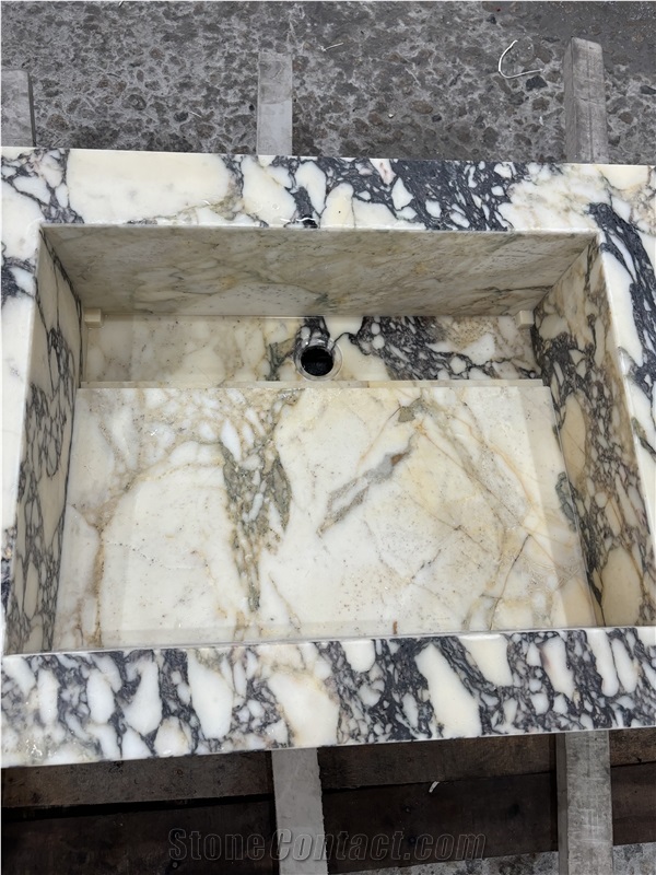 Calacatta Vilola Marble Bathroom Vanity Sink Bath Top