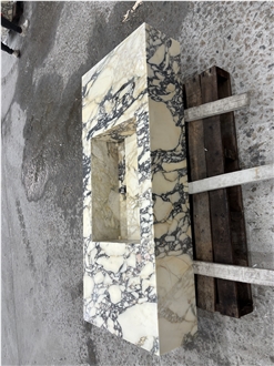 Calacatta Vilola Marble Bathroom Vanity Sink Bath Top