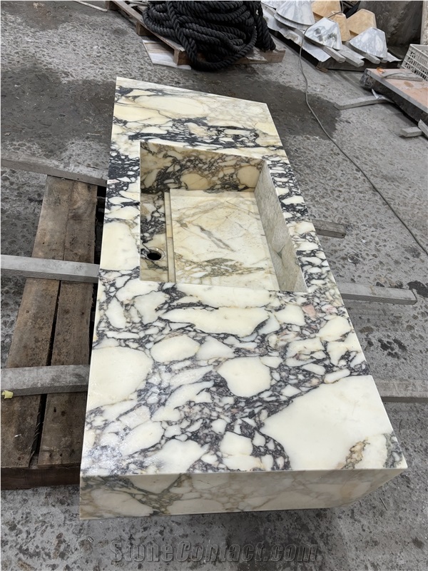 Calacatta Vilola Marble Bathroom Vanity Sink Bath Top