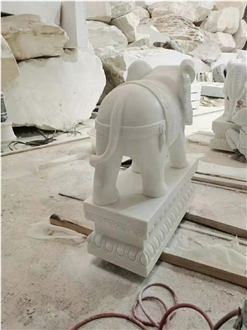 Natural Stone Handicraft Elephants For Entrance Doors