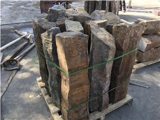 Rock Black Stone Pedestal Post Fountains