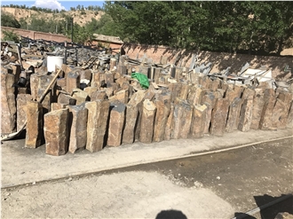 Rock Black Stone Pedestal Post Fountains