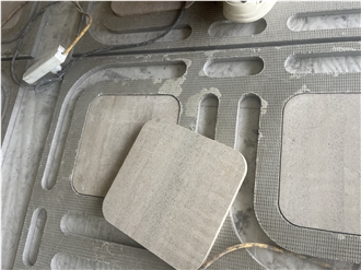 Square Shape Grey Marble Waterject Marble  Medallion