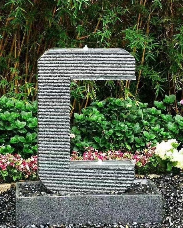 Stone Letter Alphabet Shape Fountains