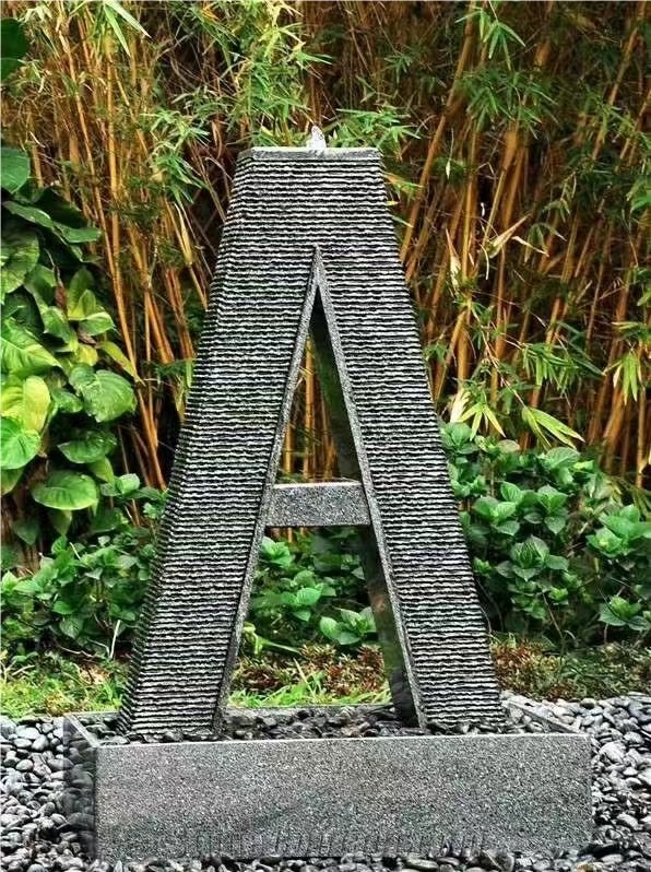 Stone Letter Alphabet Shape Fountains