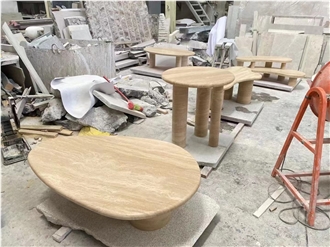 Travertine Side Tables
