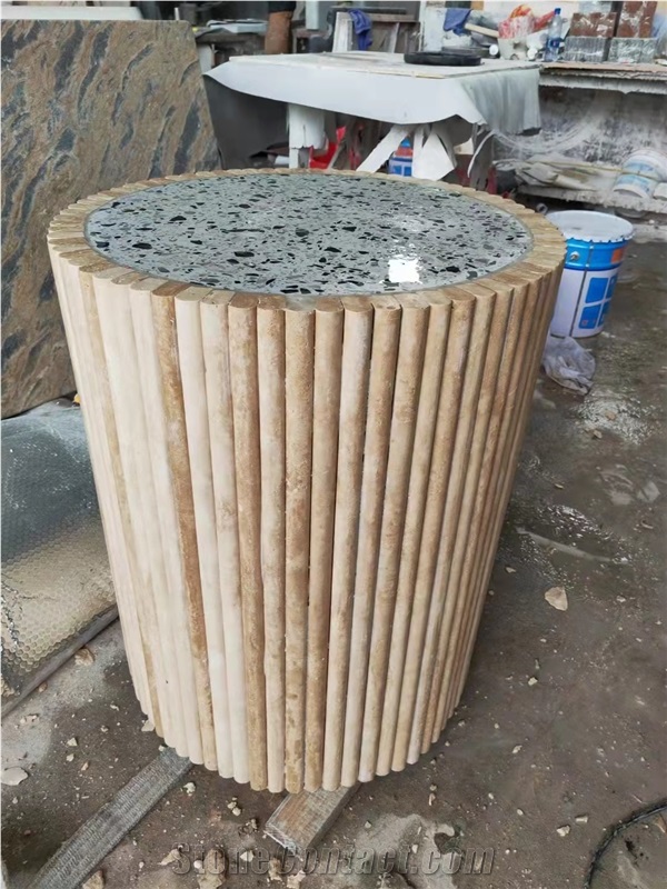 Travertine Side Tables