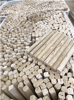 Classic Travertine Honed Flutes Mosaic Pattern Classic Travertine Honed Flutes Mosaic Pattern