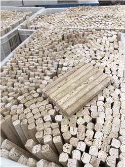 Classic Travertine Honed Flutes Mosaic Pattern