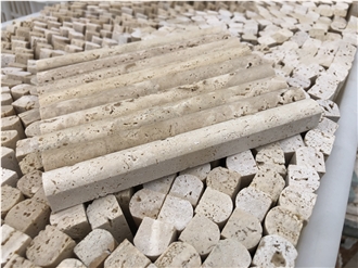 Classic Travertine Honed Flutes Mosaic Pattern