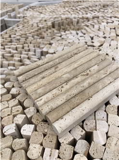 Classic Travertine Honed Flutes Mosaic Pattern