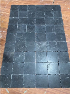 Tumbled Honed Black Limestone Tiles