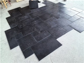 Tumbled Honed Black Limestone Tiles