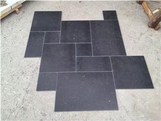 Tumbled Honed Black Limestone Tiles