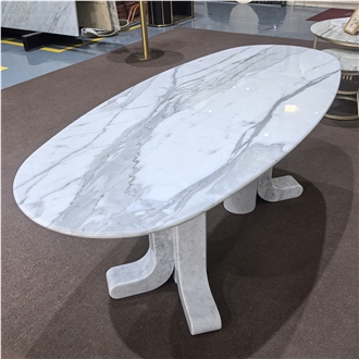 Calacatta White Marble Dining Table