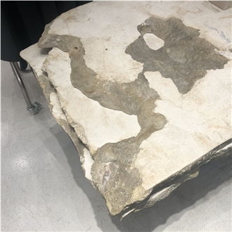 Natural Marble Commercial Table, Beige Marble Display Table