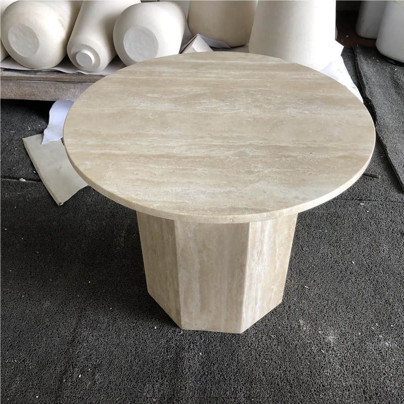 Nordic Simple Style White Travertine Coffee Table