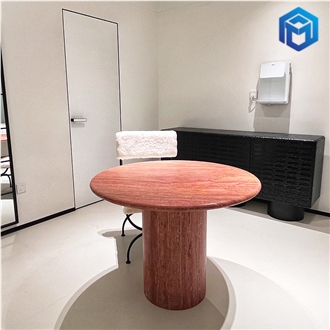 Simple Style Red Travertine Table