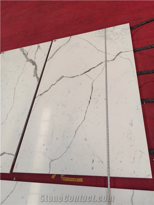 AST Polished Surface Calacatta White Marble Tiles For Walls